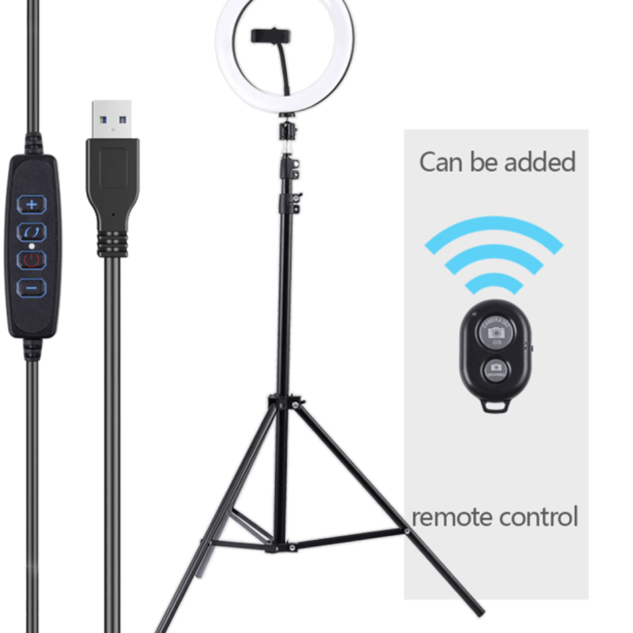 Desktop Ring Lamp 10 Inch With Desk Tripod Live Replenishment Light Make Up Photographic Selfie Ring Light