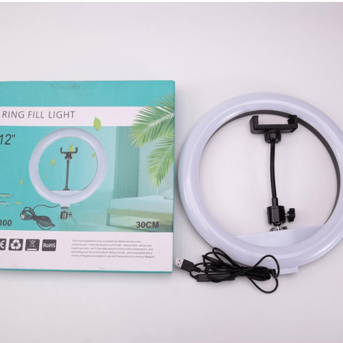 2022 Hot Selling Dimmable Led 12 Inch Ring Light With 2.1m Tripod And Phone Selfie Clip Make Up Video Photographic Ring Lamp