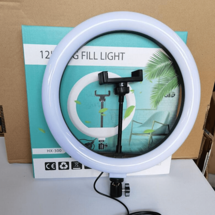 2022 Dimmable Led 12 Inch Phone Tripod Ring Light Make Up Video Photographic Ring Lamp With Selfie Clip And Desk Tripod