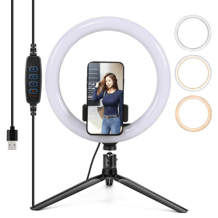 Desktop Ring Lamp 10 Inch With Desk Tripod Live Replenishment Light Make Up Photographic Selfie Ring Light