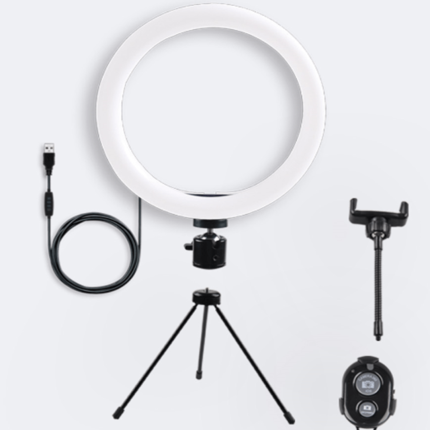 2022 Dimmable Led 12 Inch Phone Tripod Ring Light Make Up Video Photographic Ring Lamp With Selfie Clip And Desk Tripod