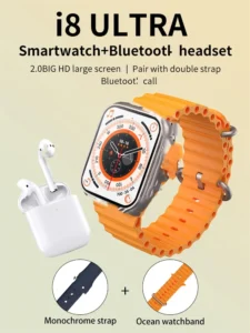 2023 New Earbuds 2 In 1 Watch I8 Ultra BT Call Series 8 Smartwatch With Wireless Headsets